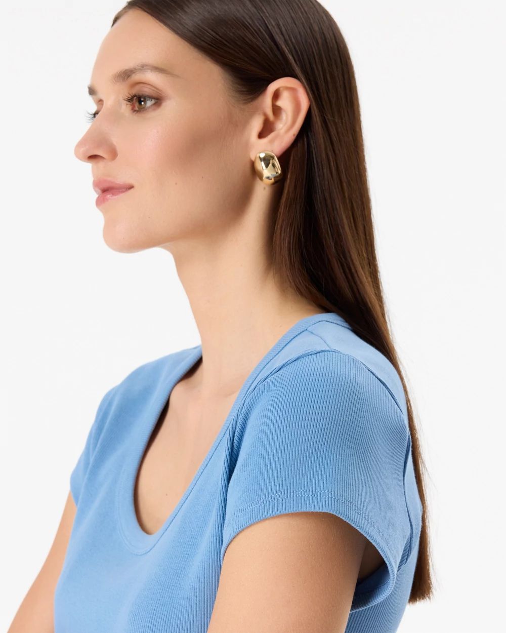 WHBM FORME™ Ribbed Scoop Neck Tee click to view larger image.