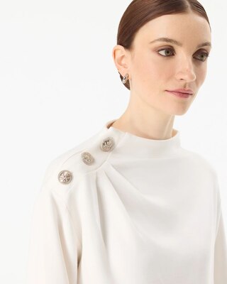 Button Shoulder Pullover Sweater click to view larger image.