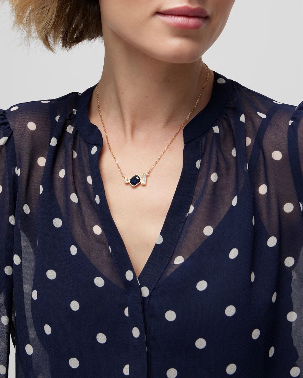 Long Sleeve Tie Neck Blouse