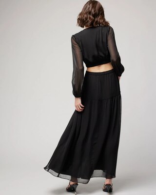 Long-Sleeve Cutout Maxi Dress