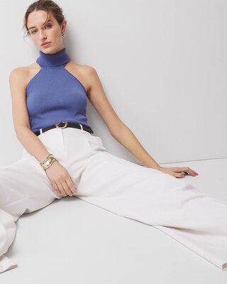 Petite Halter Turtleneck Sweater click to view larger image.