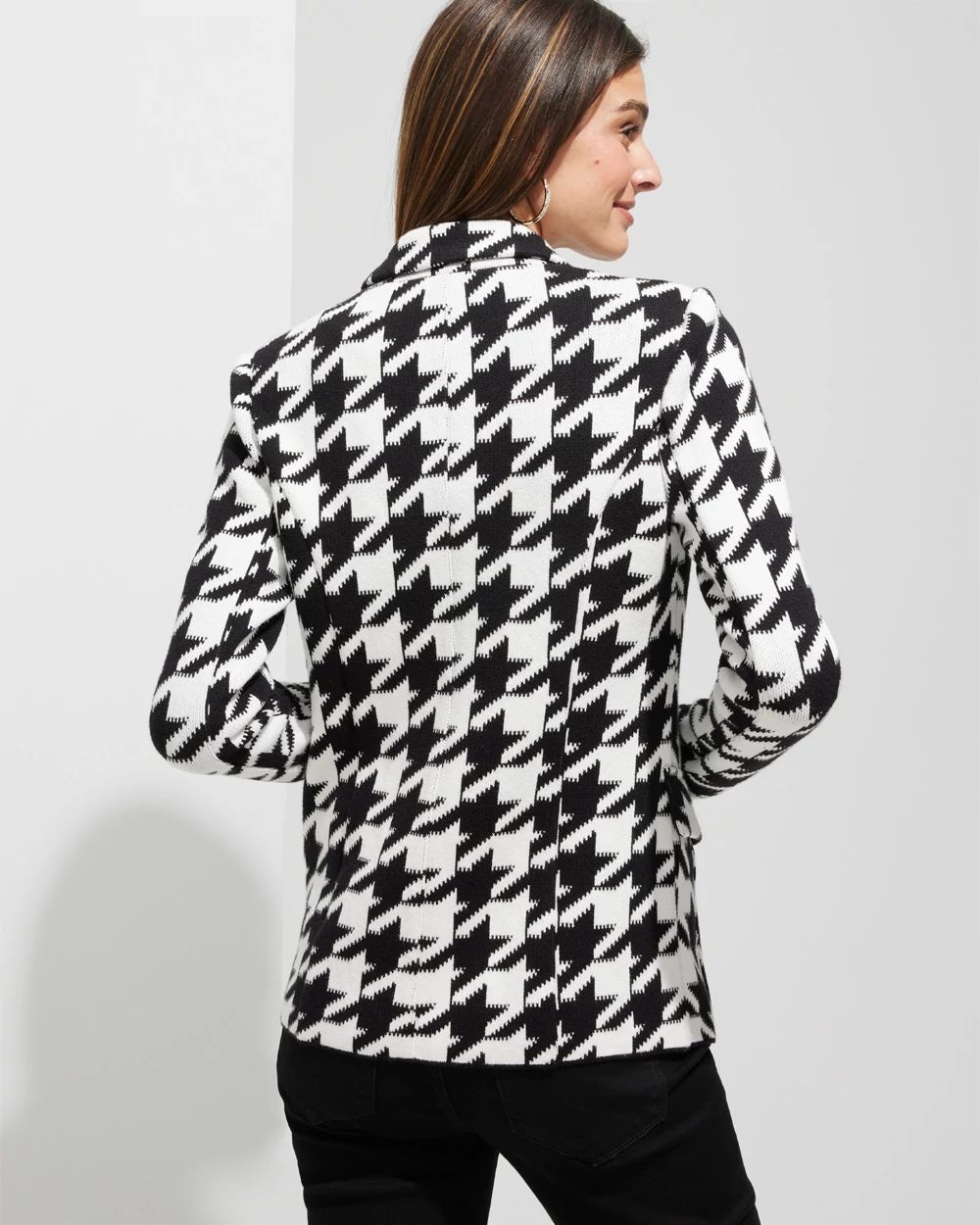 Outlet WHBM Houndstooth Sweater Jacket click to view larger image.