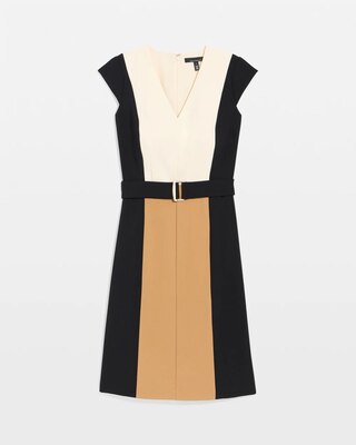 Belted Colorblock Dress click to view larger image.