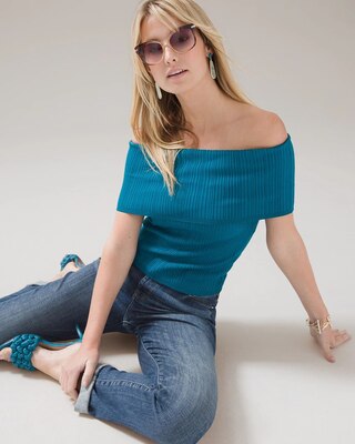 Off The Shoulder Ribbed Top