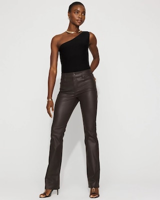 High-Rise Coated Micro Bootcut Jean