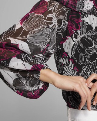 Outlet WHBM Off-The-Shoulder Chiffon Blouse