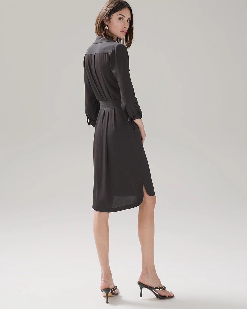 Black Soft Shirtdress