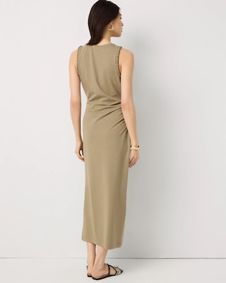 Ruched Sleeveless Midi Dress click to view larger image.