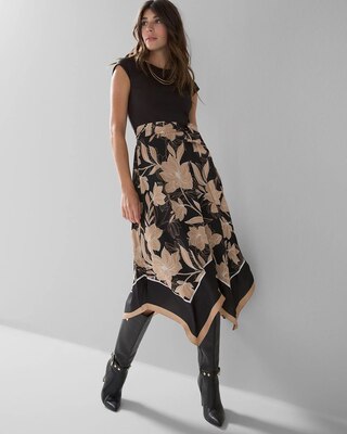 Handkerchief-Hem Midi Dress