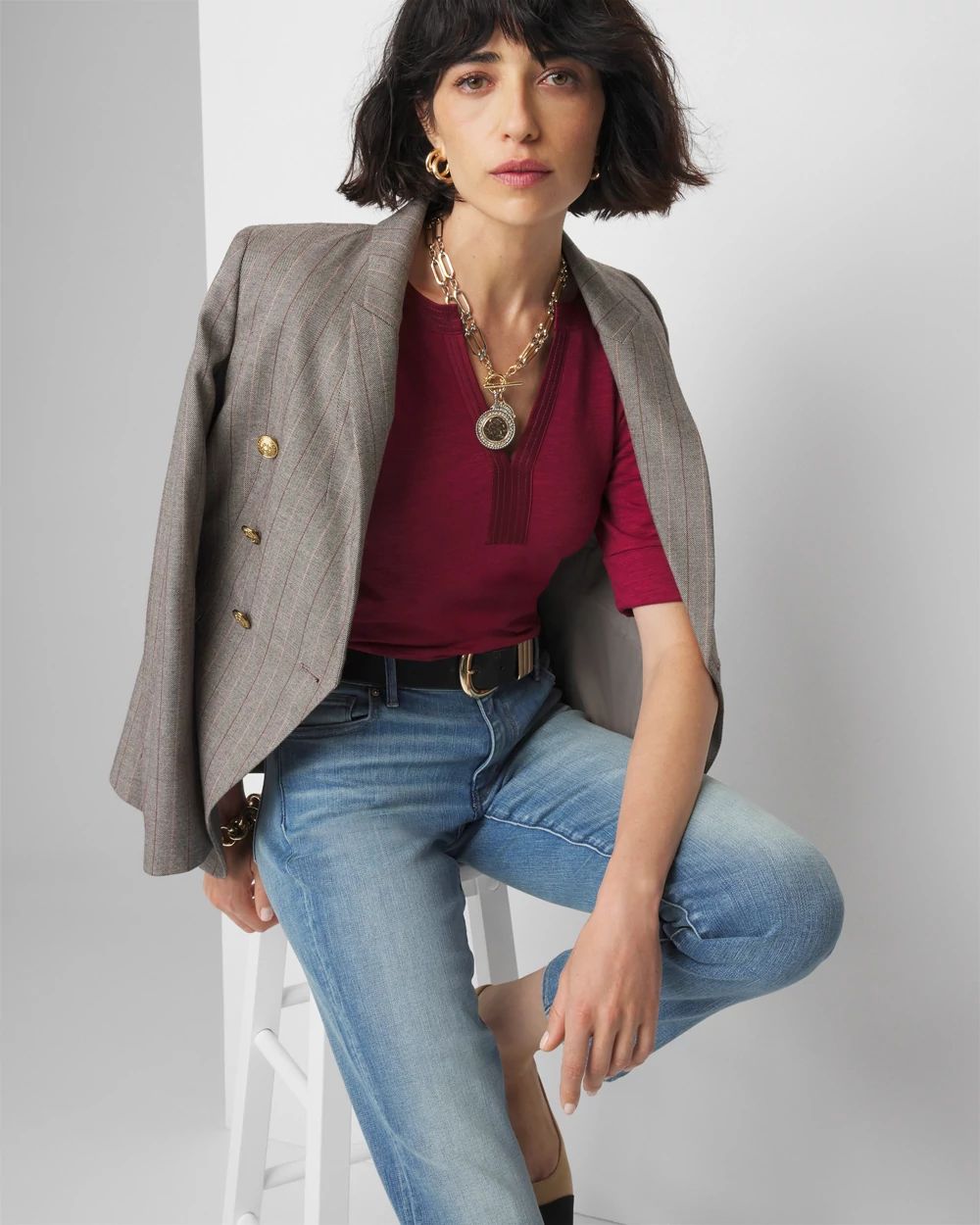 Pleated Sleeve Tee click to view larger image.