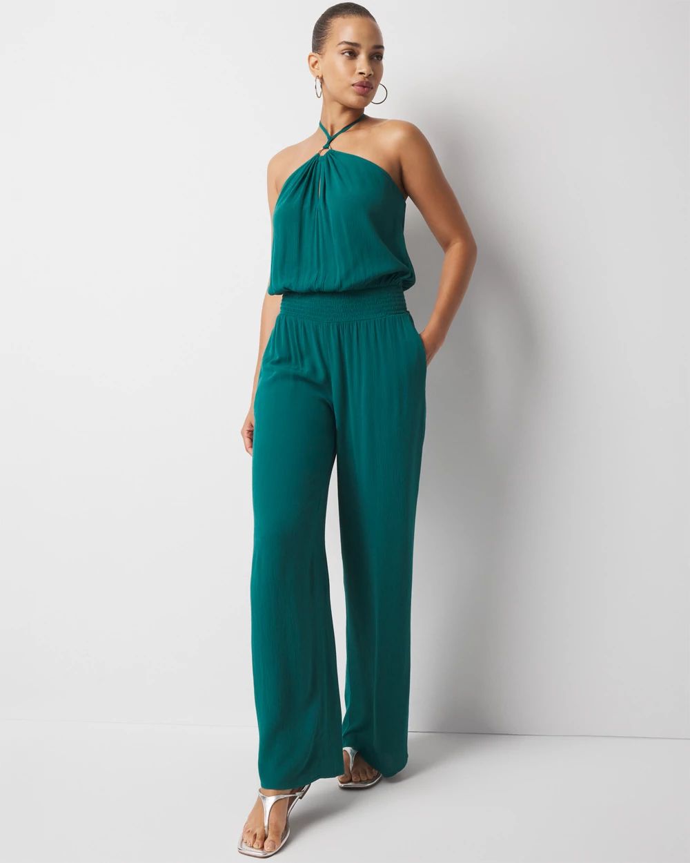 Halter O-Ring Jumpsuit Coverup