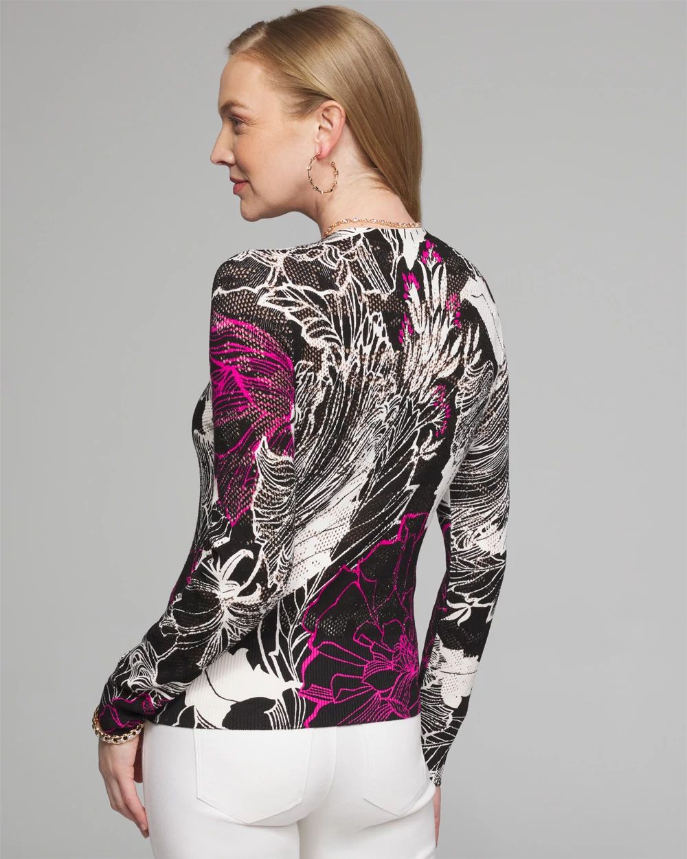 Outlet WHBM Long Sleeve Pointelle Cardigan