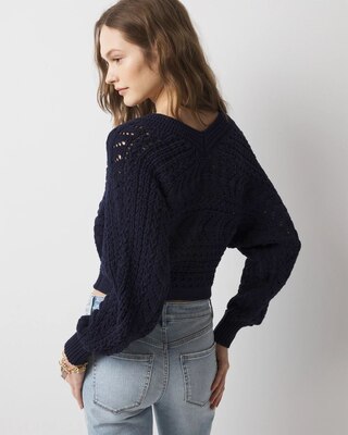 Chunky Knit Dolman Pullover Sweater click to view larger image.