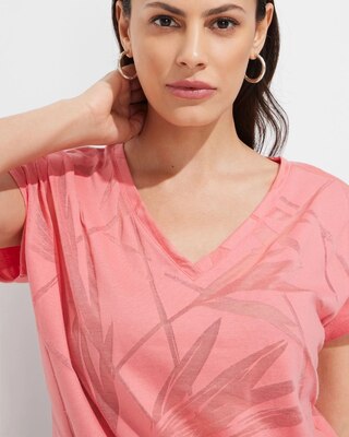 Outlet WHBM Short Sleeve Burnout V-Neck Tee