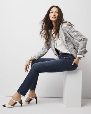 High-Rise Tab Pocket Slim Jeans click to view larger image.