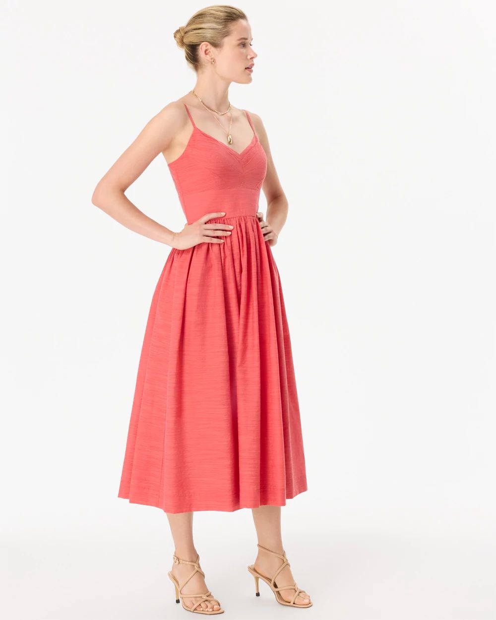 V-neck Midi Dress click to view larger image.