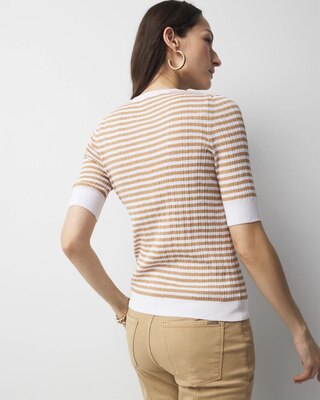 Elbow-Sleeve Henley Sweater click to view larger image.