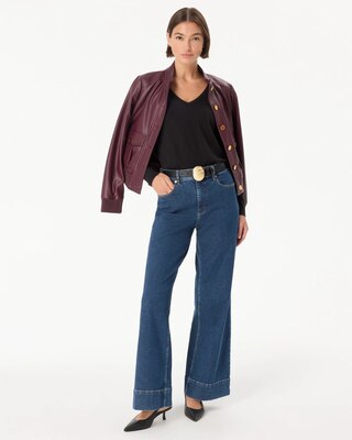 Blouson Sleeve V-neck Top click to view larger image.