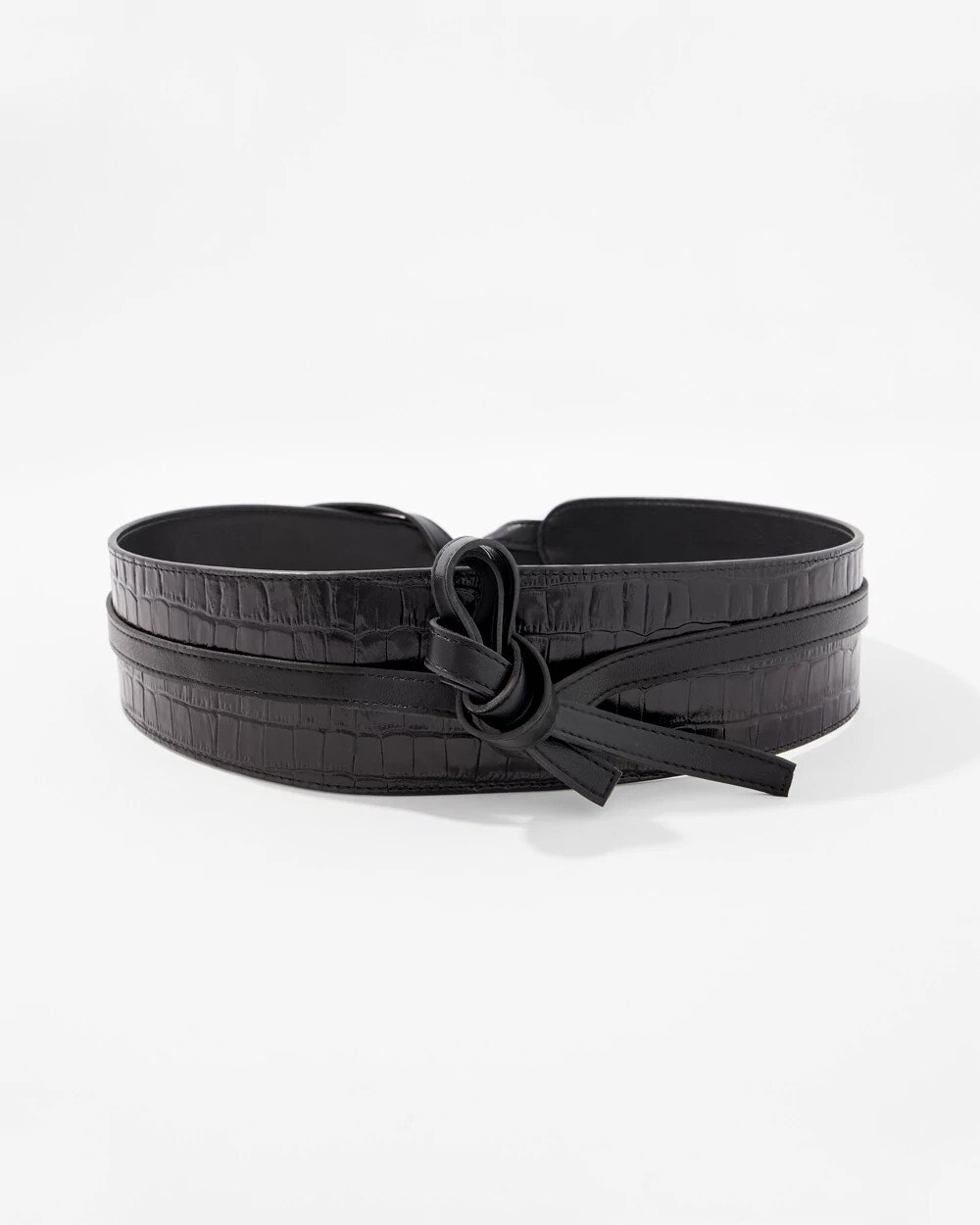 Leather Croc Obi Belt - image 2