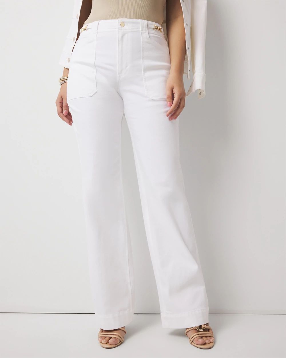 Curvy High-Rise Novelty Chain Trouser Jean