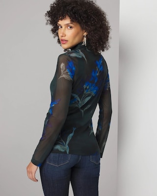 Long Sleeve Mesh Turtleneck click to view larger image.