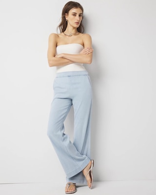 Petite High-Rise Pull-On Wide Leg Jean