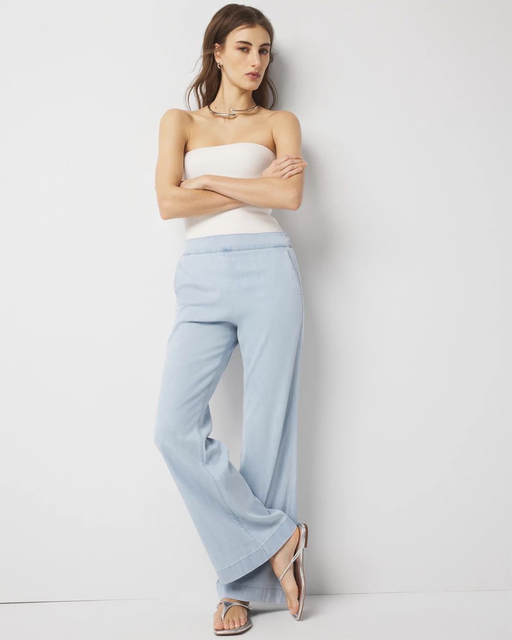 High-Rise Pull-On Wide Leg Jean