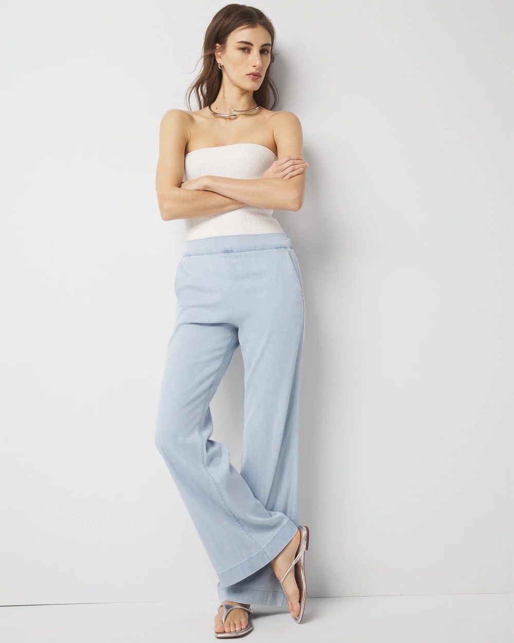 High-Rise Pull-On Wide Leg Jean