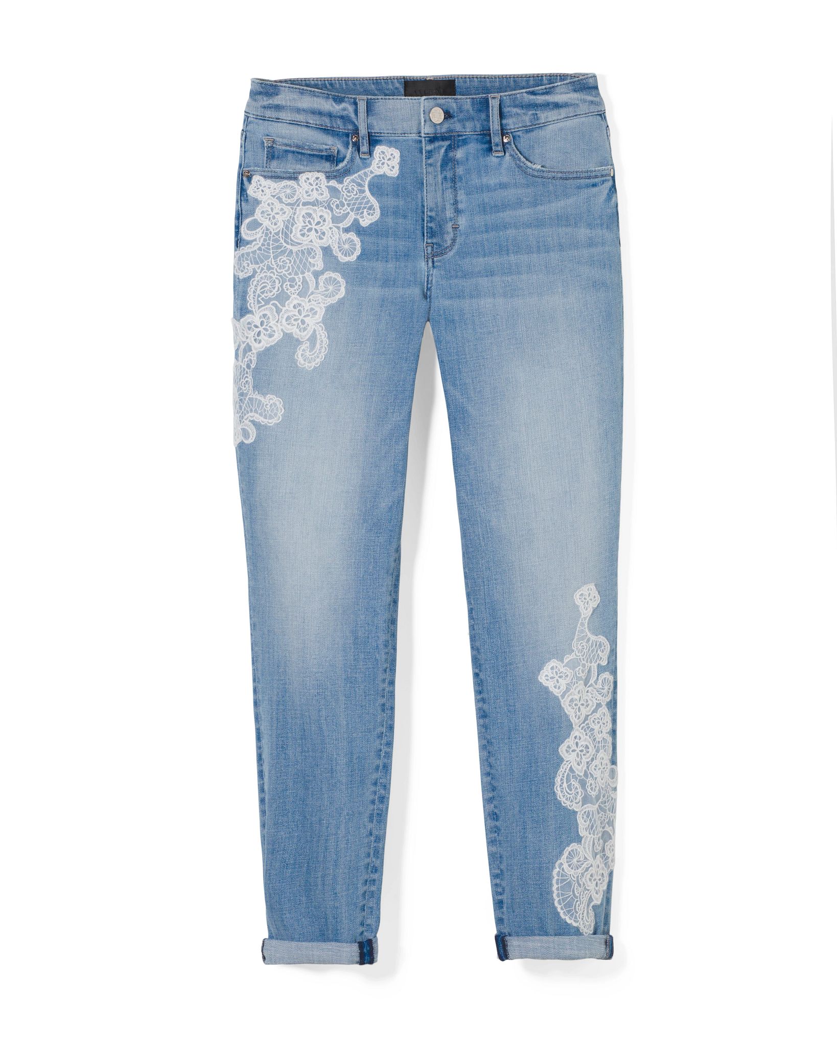 Mid-Rise Everyday Soft Denim™ Lace Girlfriend Jeans