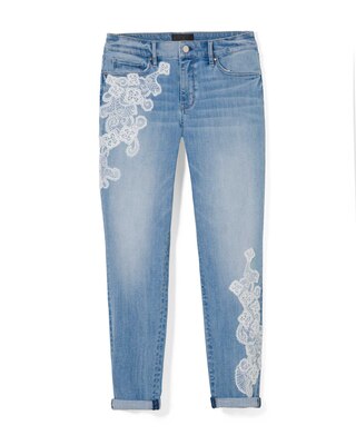 Mid-Rise Everyday Soft Denim™ Lace Girlfriend Jeans click to view larger image.