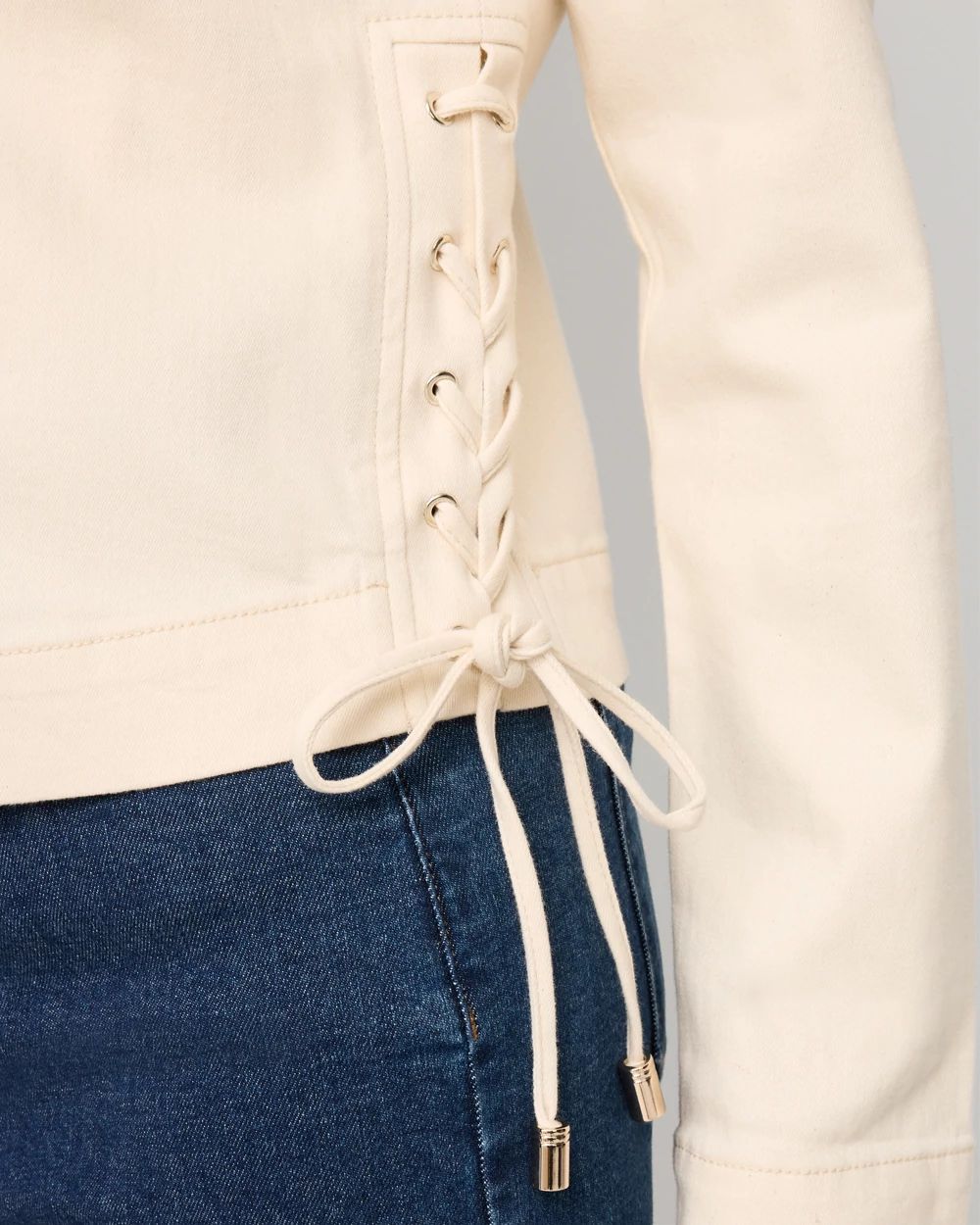 Tie Detail Denim Jacket