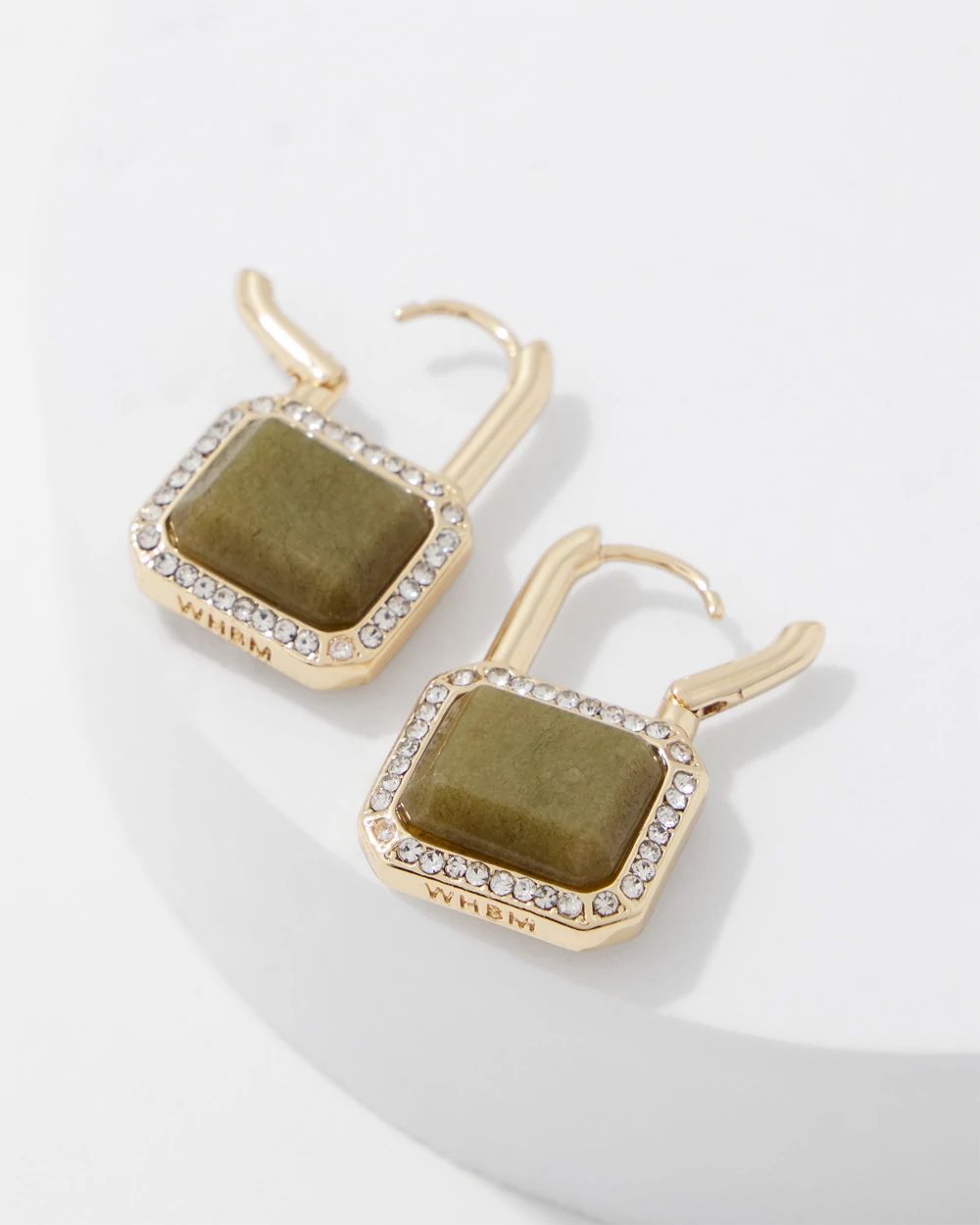 Jade Padlock Hoop Earrings click to view larger image.