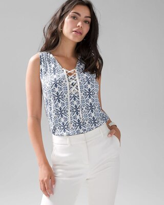 Matte Jersey Lace-Up Tank