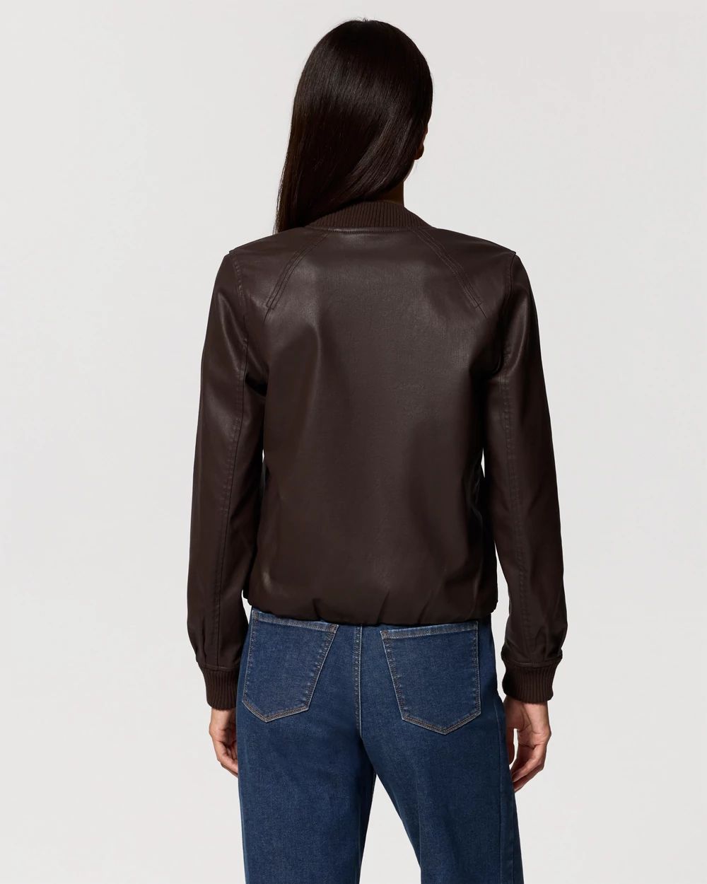 Petite Coated Bomber Jacket click to view larger image.