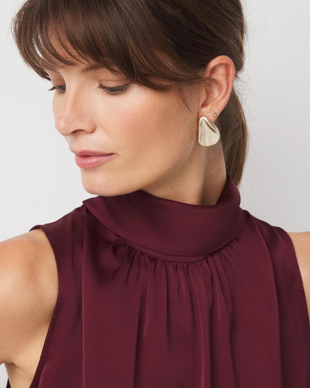 Bow Back Satin Halter Blouse