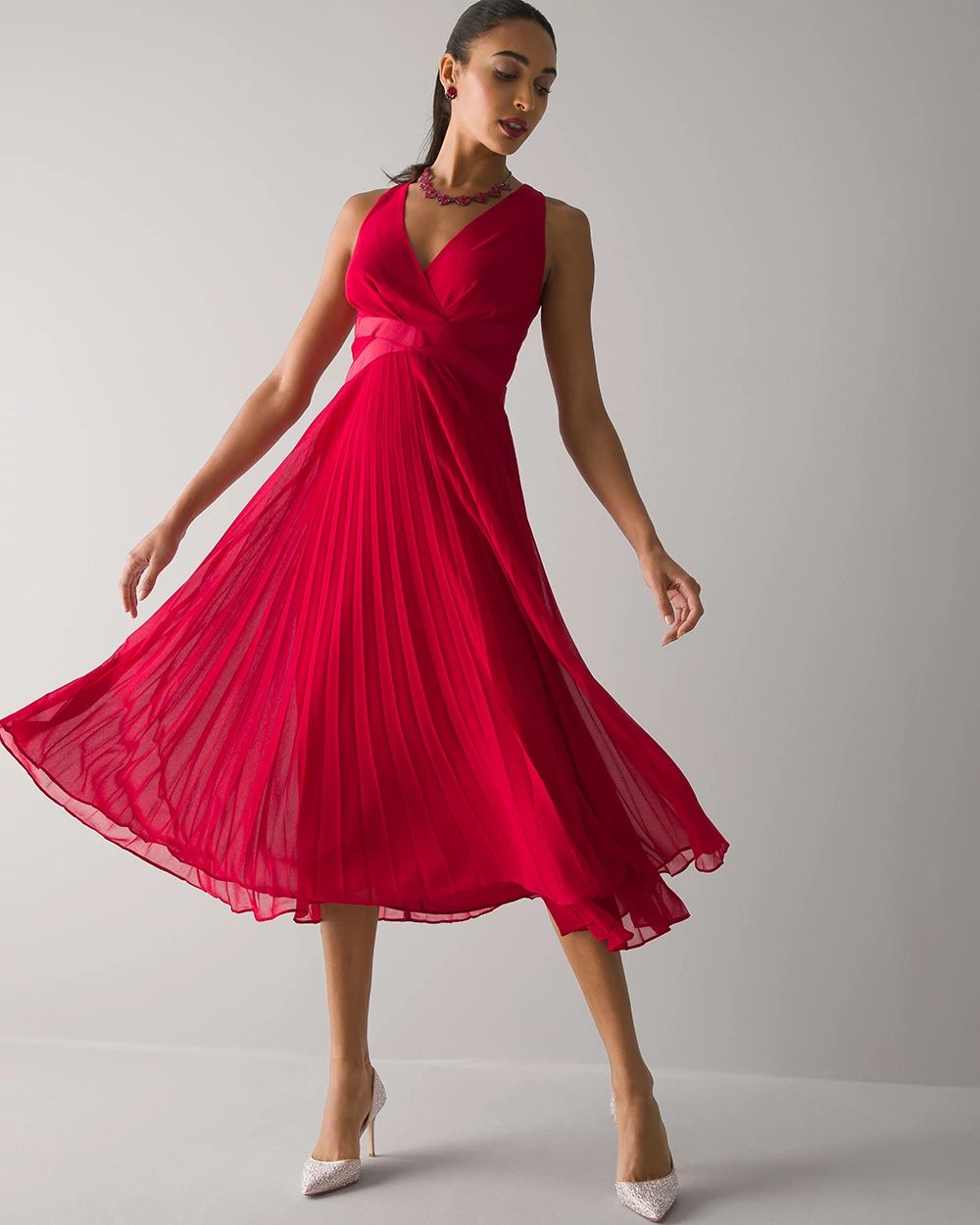 White house black market red dress best sale