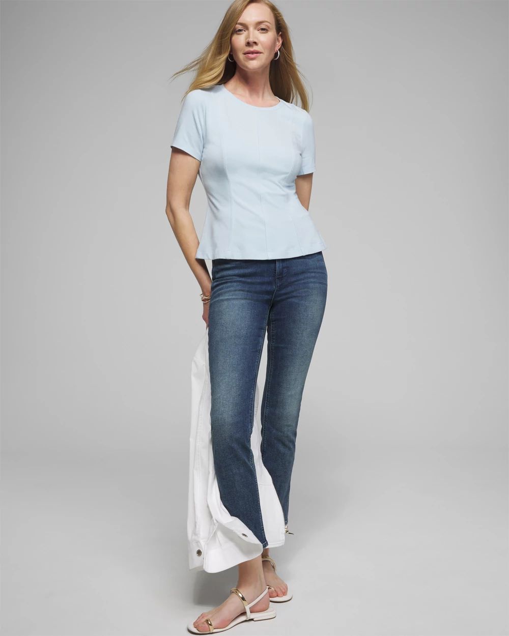 Outlet WHBM Short Sleeve Peplum Tee