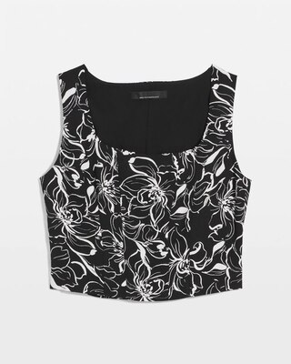 Black & White Floral Corset Top click to view larger image.