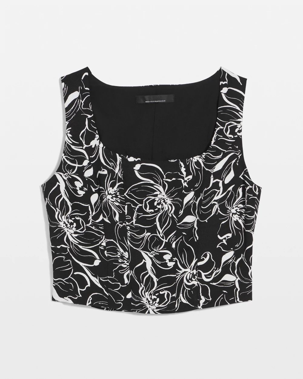 Black & White Floral Corset Top click to view larger image.