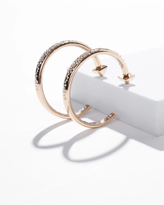 Gold Pave Hoop Earrings