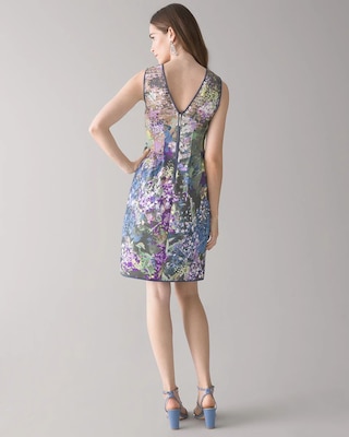 Printed Scuba Fit-and-Flare Dress
