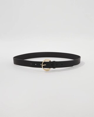 Twist Buckle Faux Leather Belt