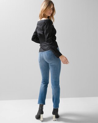 Off-the-Shoulder Poplin Surplice Top