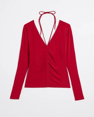 Long Sleeve Ruched Front Matte Jersey Top click to view larger image.