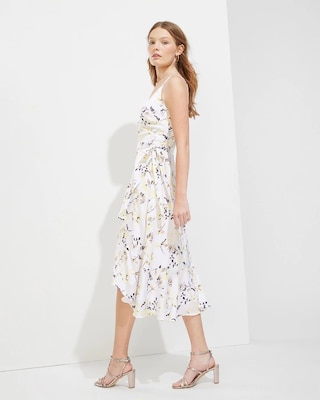 Outlet WHBM Wrap Ruffle High-Low Dress