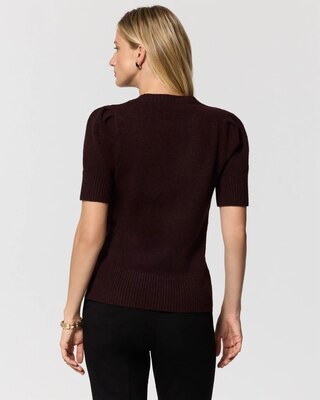 Crew Neck Elbow Sleeve Pullover click to view larger image.
