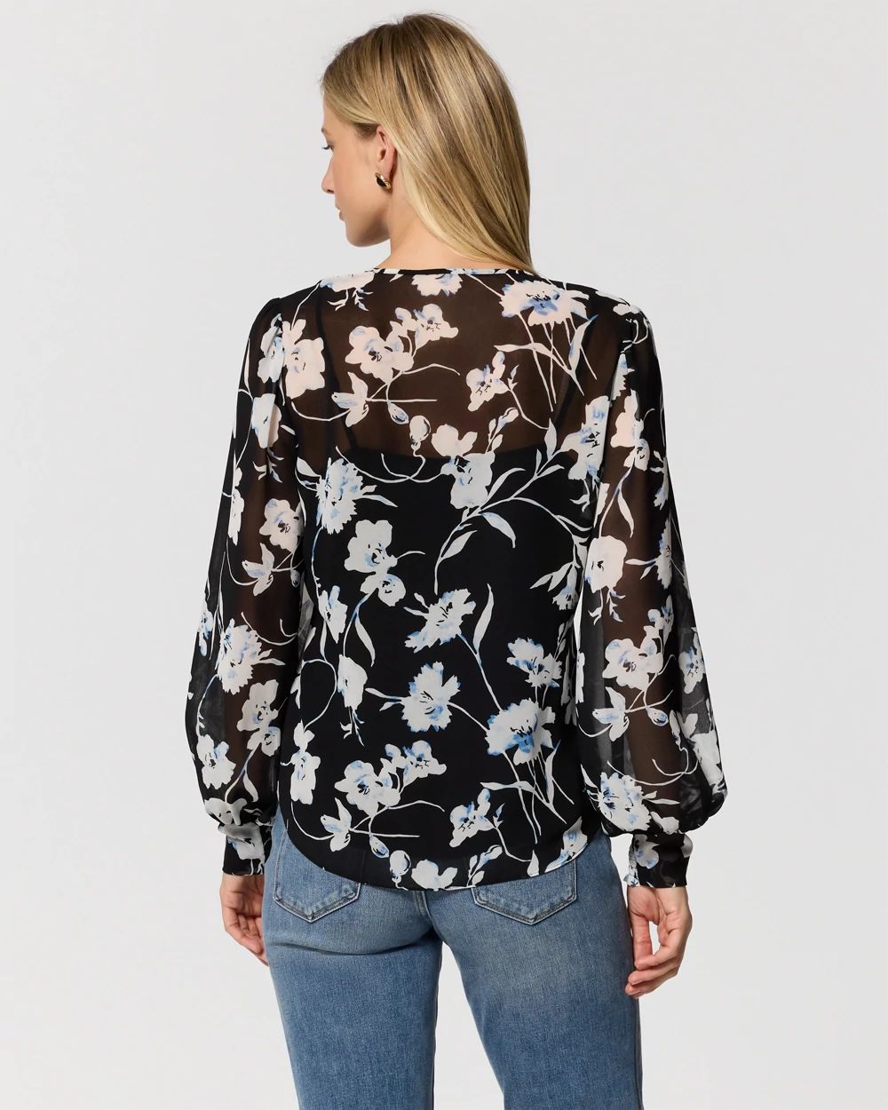 Chiffon Tie-Neck Blouse click to view larger image.