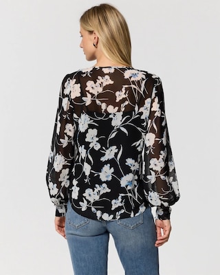Chiffon Tie-Neck Blouse click to view larger image.