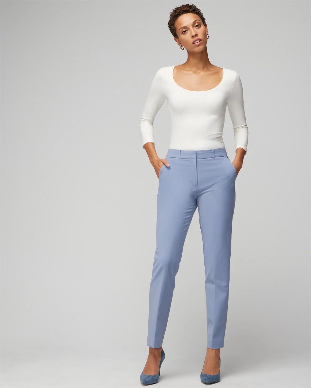 Petite WHBM® Elle Slim Ankle Comfort Stretch Pant click to view larger image.