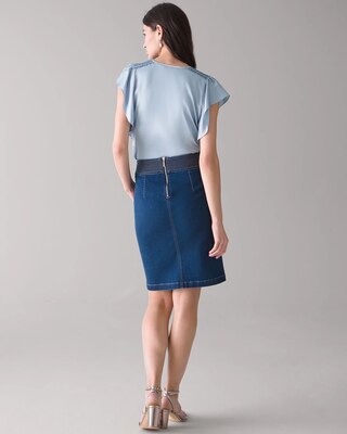 Trapunto Denim Skirt